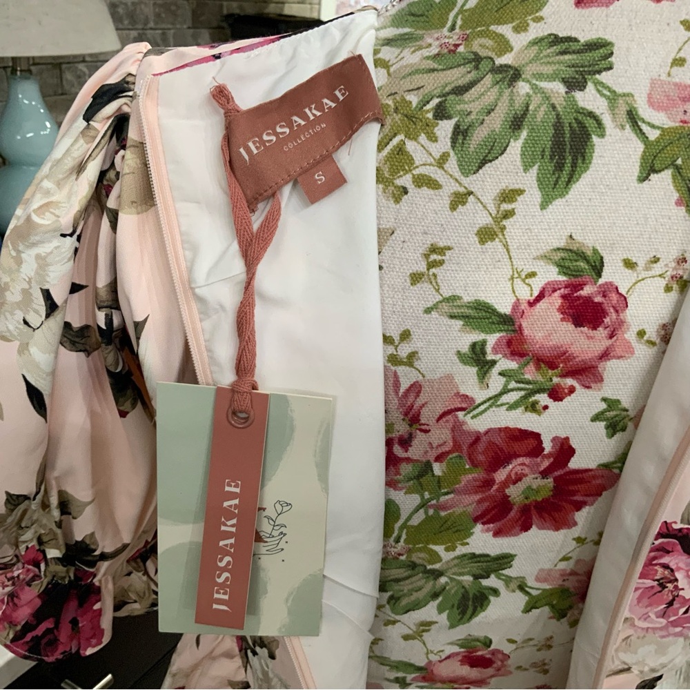 JESSAKAE Midi Dress Rosewood Acre Small Pink Floral Fairy Romantic Cottage Core - Picture 8 of 15